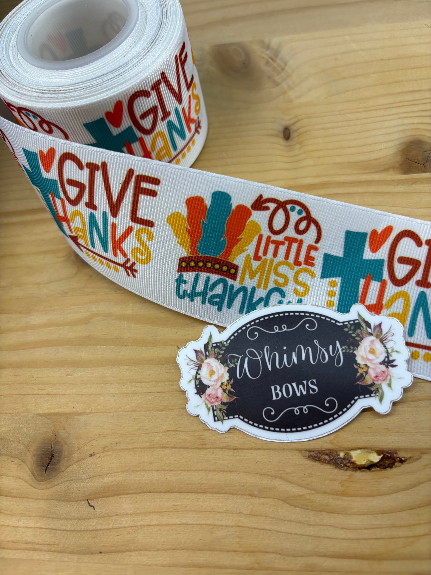 LITTLE MISS THANKFUL 2 inch Ribbon Thanksgiving