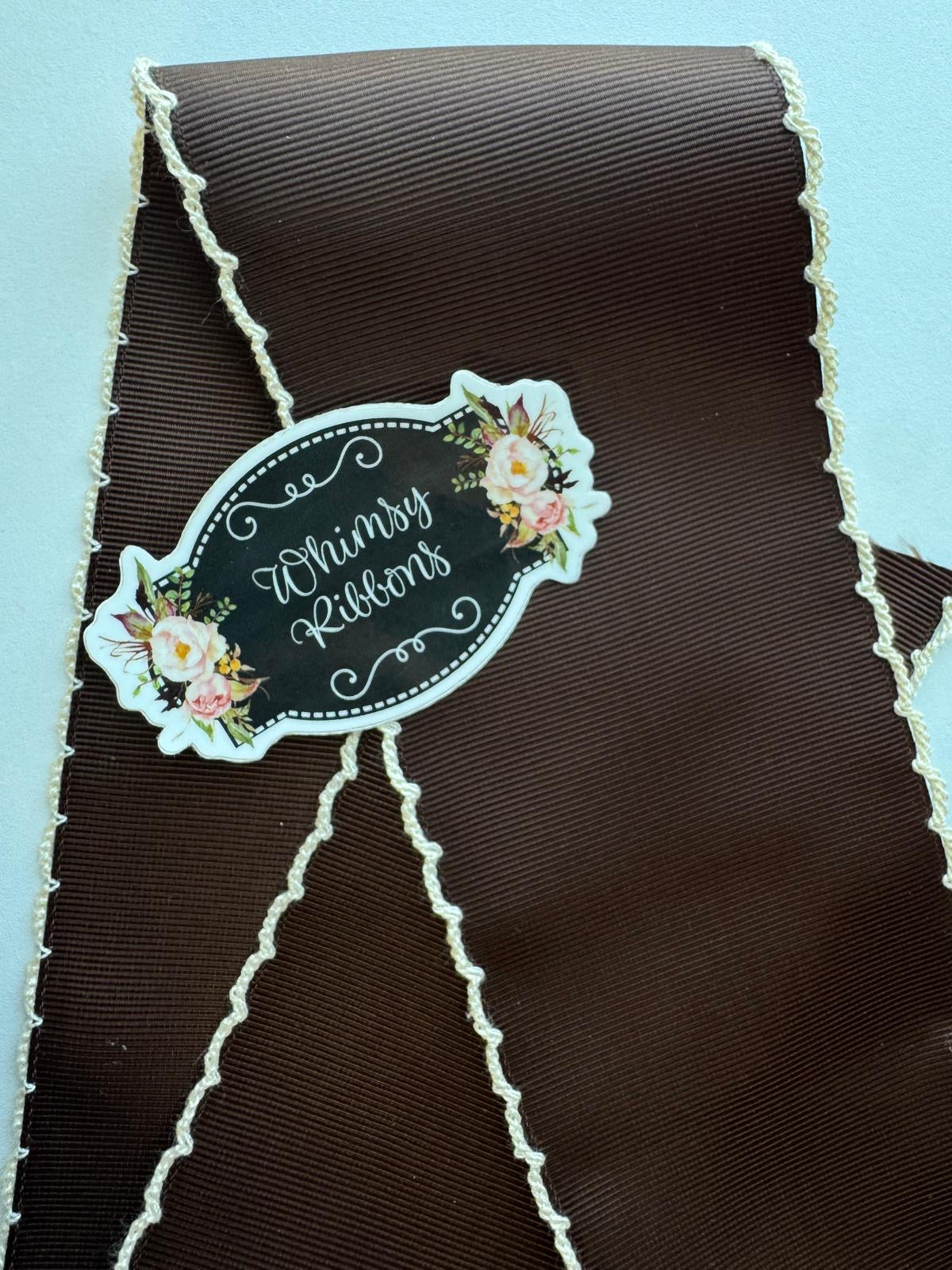 3 INCH BROWN WITH CREAM STITCHING