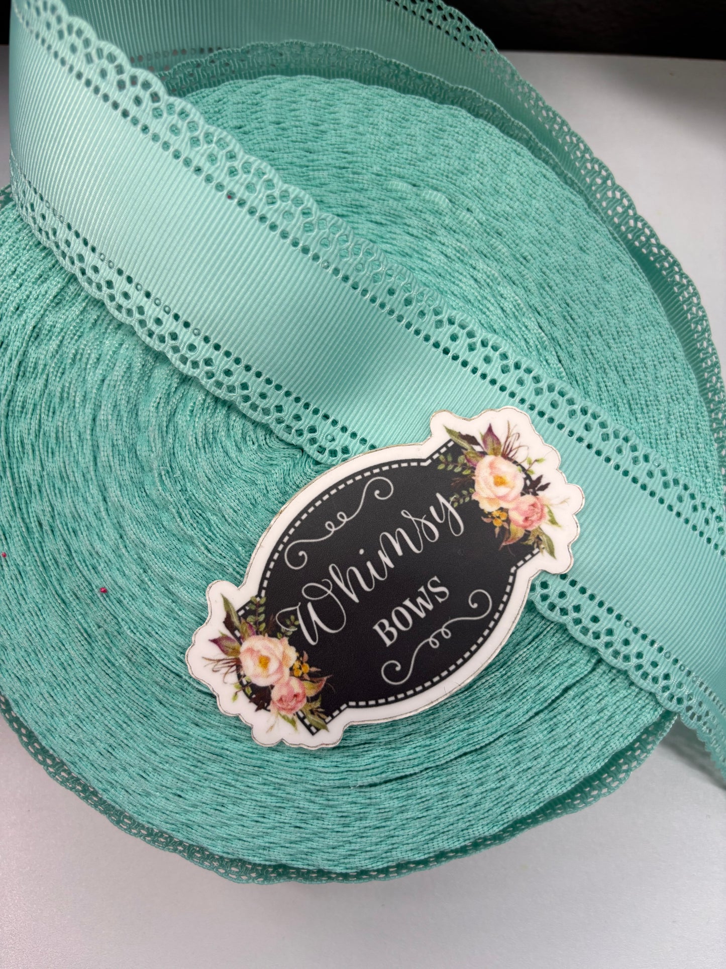 1.5 inch scalloped TRIM RIBBON AQUA