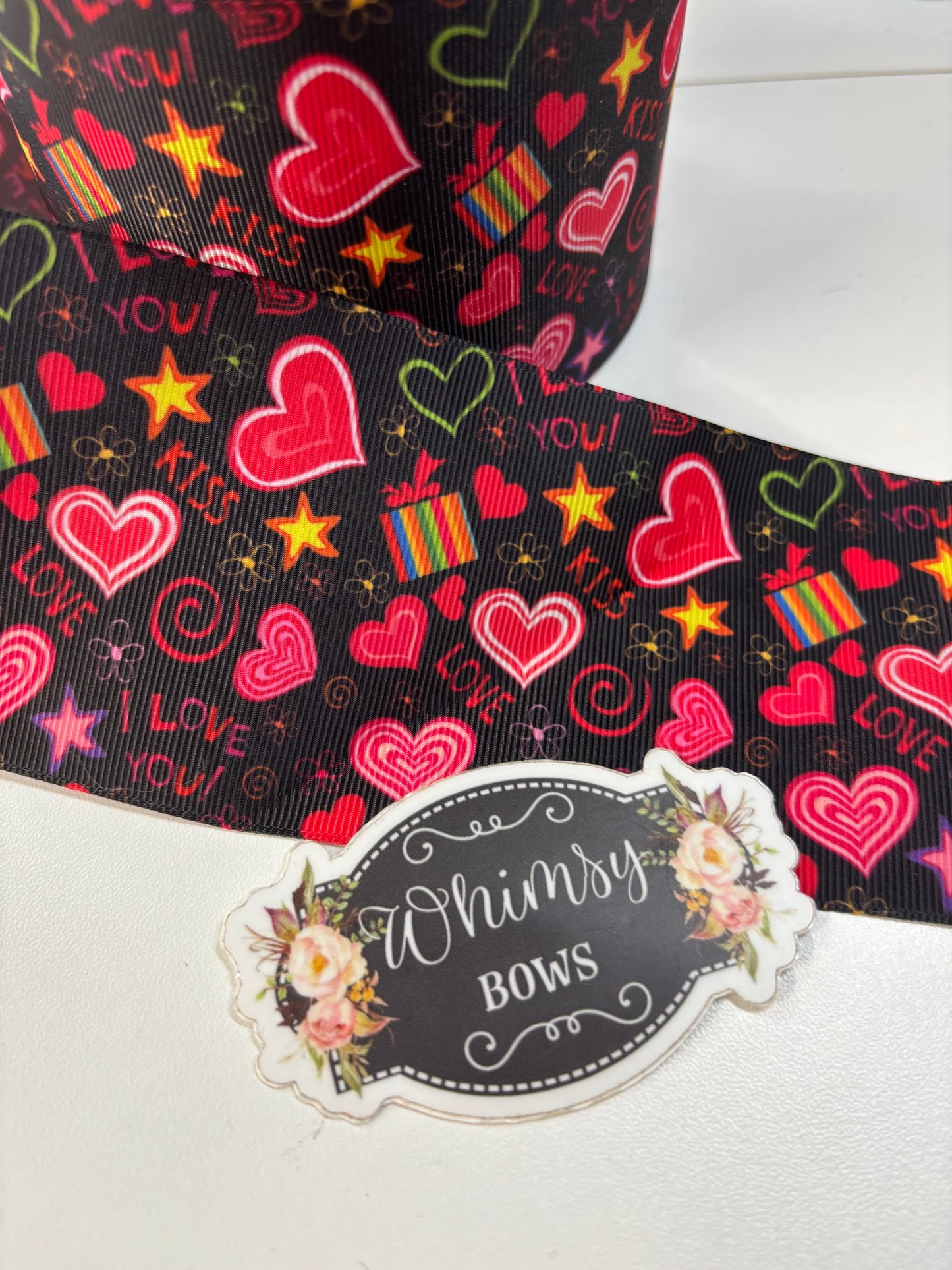 HEARTS / Valentine’s Day 3 inch GROSGRAIN RIBBON