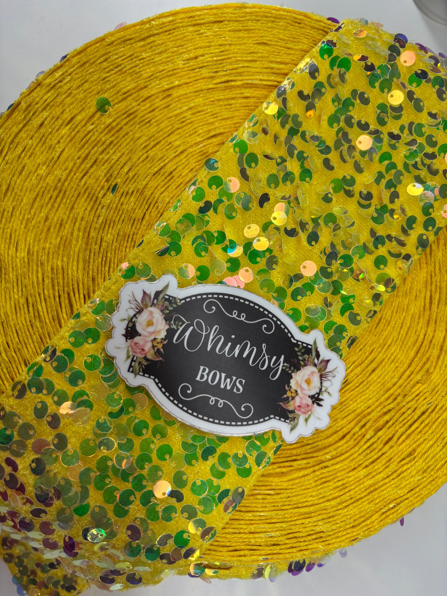 3 INCH SEQUIN YELLOW 36 inches***