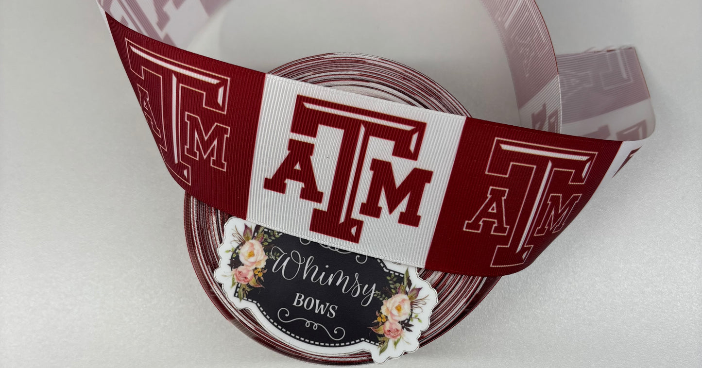 2 inch TEXAS A & M ribbon