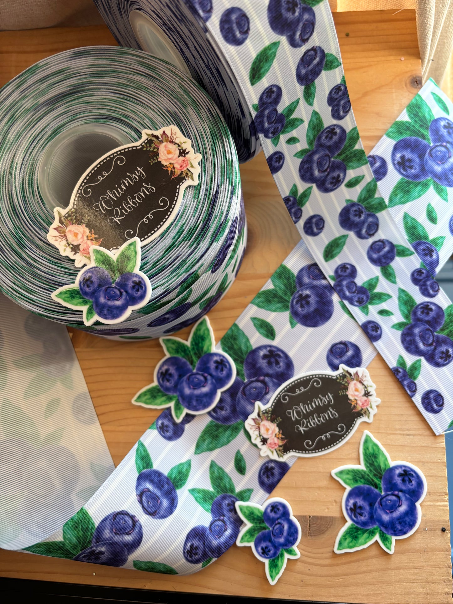 3 INCH -BLUEBERRIES RIBBON