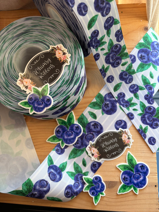 3 INCH -BLUEBERRIES RIBBON