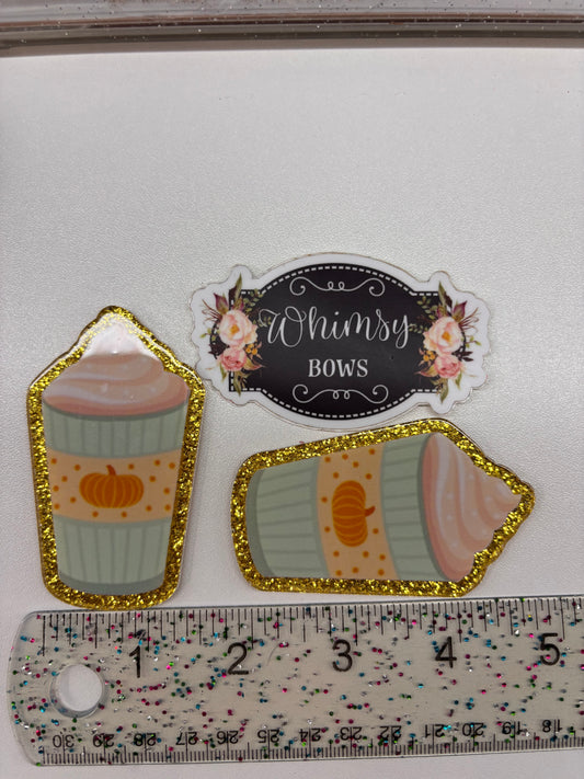 PUMPKIN SPICE DRINK GLITTER Large Resin