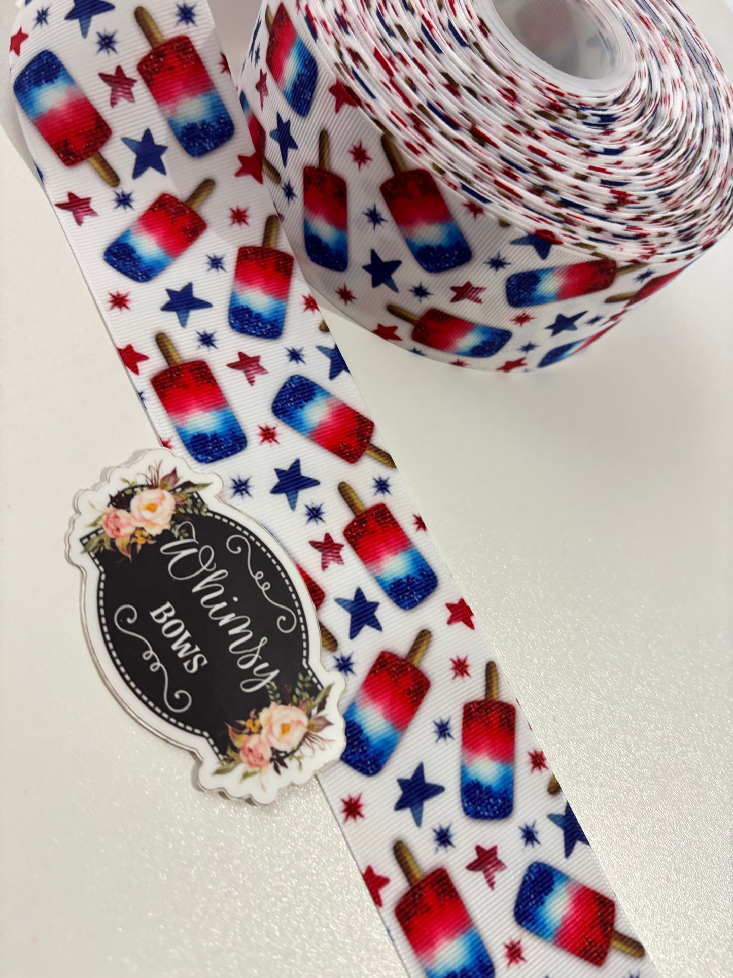 FOURTH OF JULY ICE CREAM POPS 2 inch Ribbon