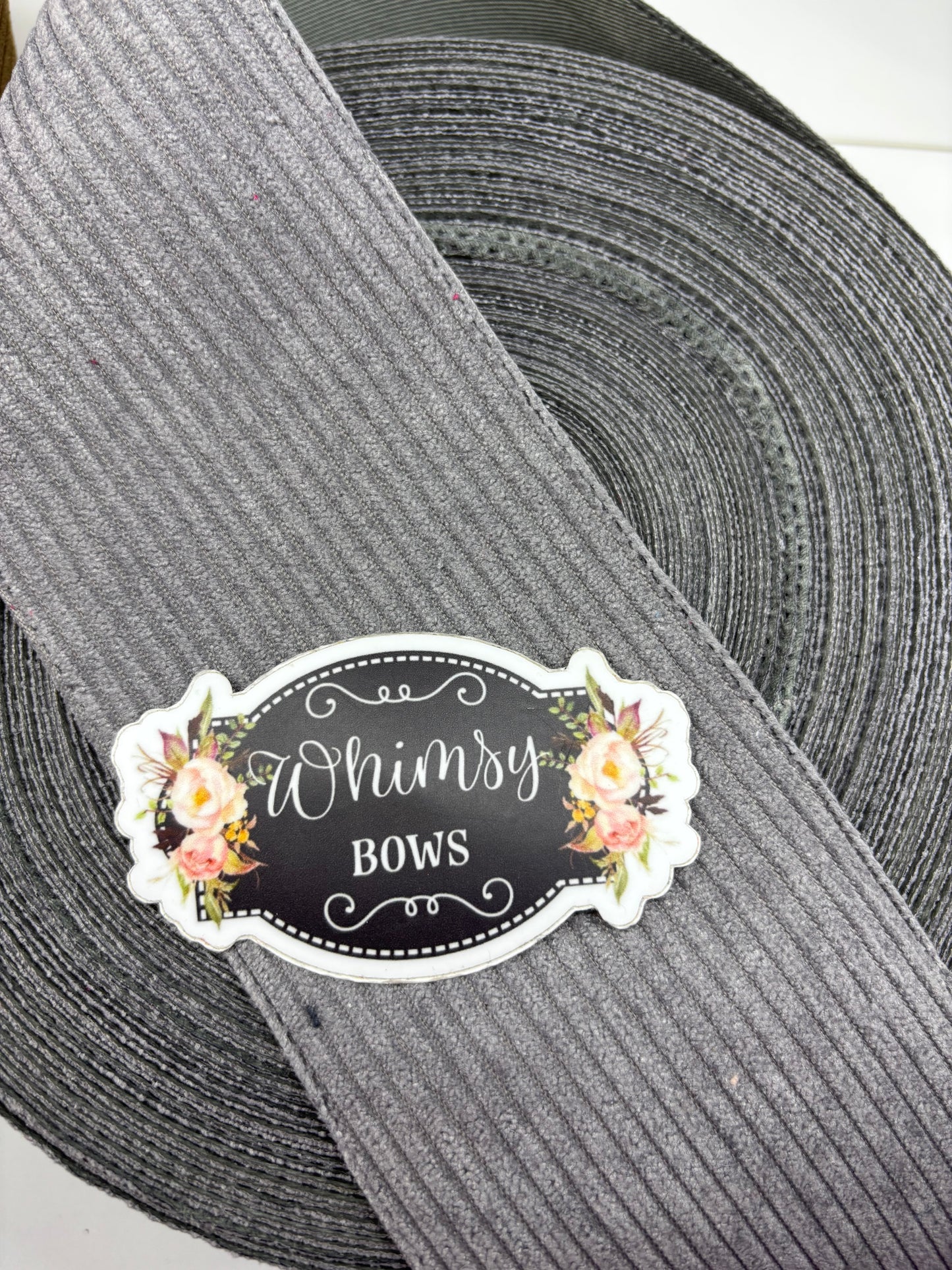 3 INCH CORDUROY SILVER COLOR RIBBON