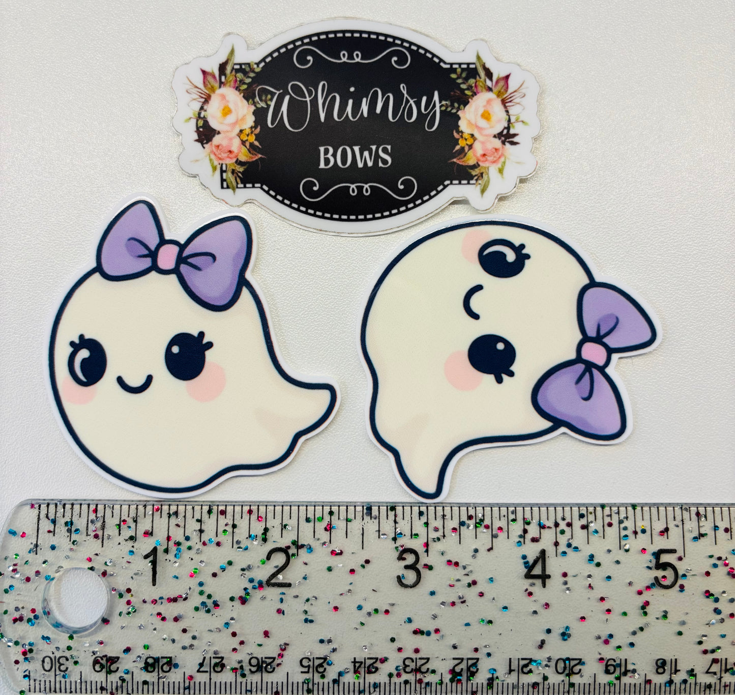 GHOST CUTE PURPLE BOW Large Resin
