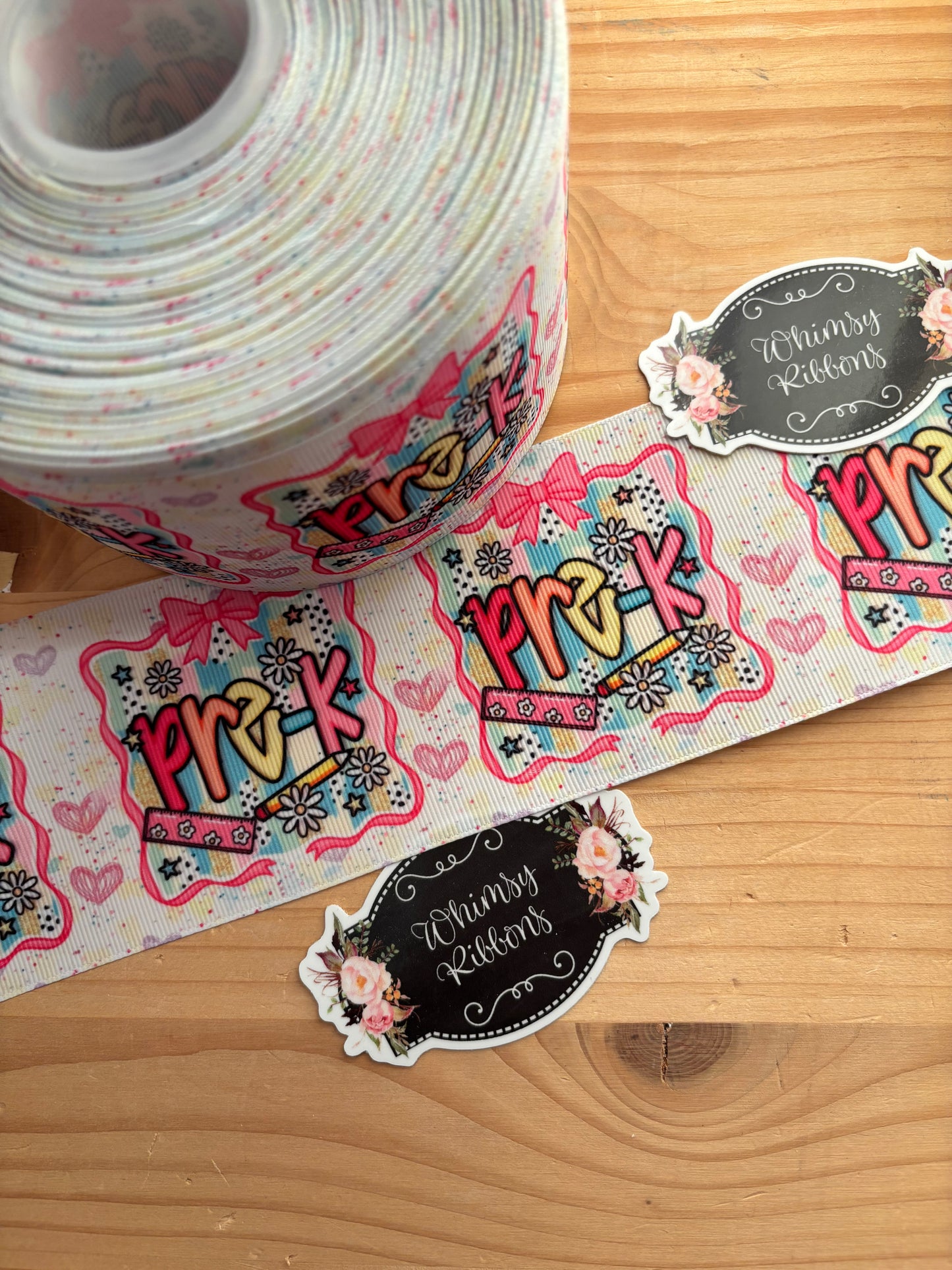 3 INCH -PRE K - SCHOOL RIBBON