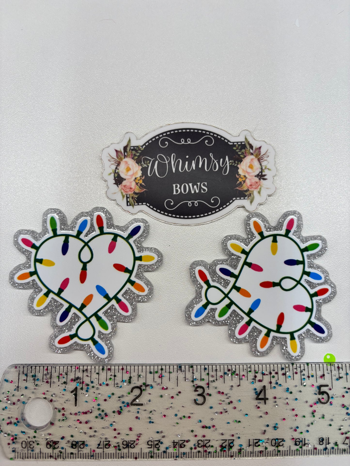 CHRISTMAS LIGHTS GLITTER Large Resin