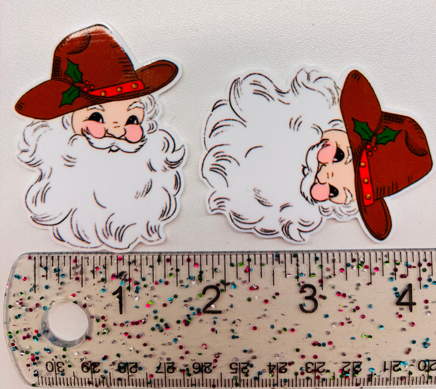 Santa cowboy hat Christmas Large Resin