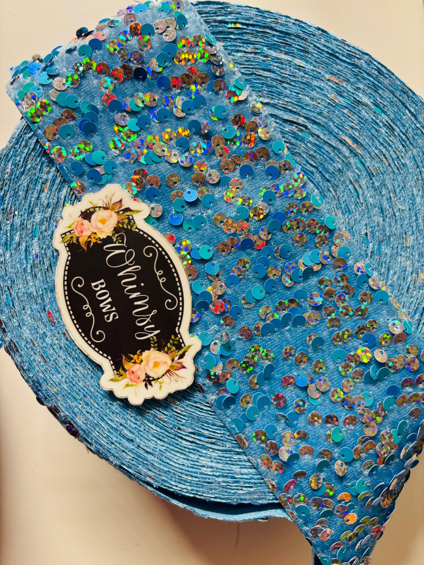 3 INCH SEQUIN BLUE TONE 36 inches***