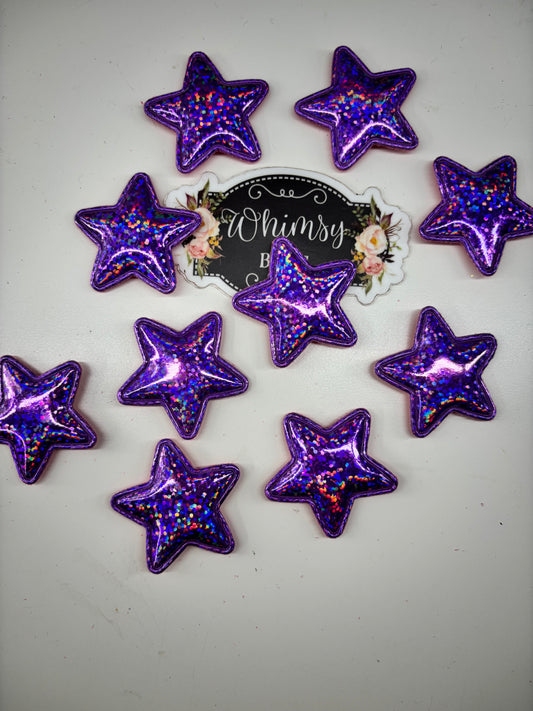 STAR EMBELISHMENT SHINY PURPLE PACK OF 10