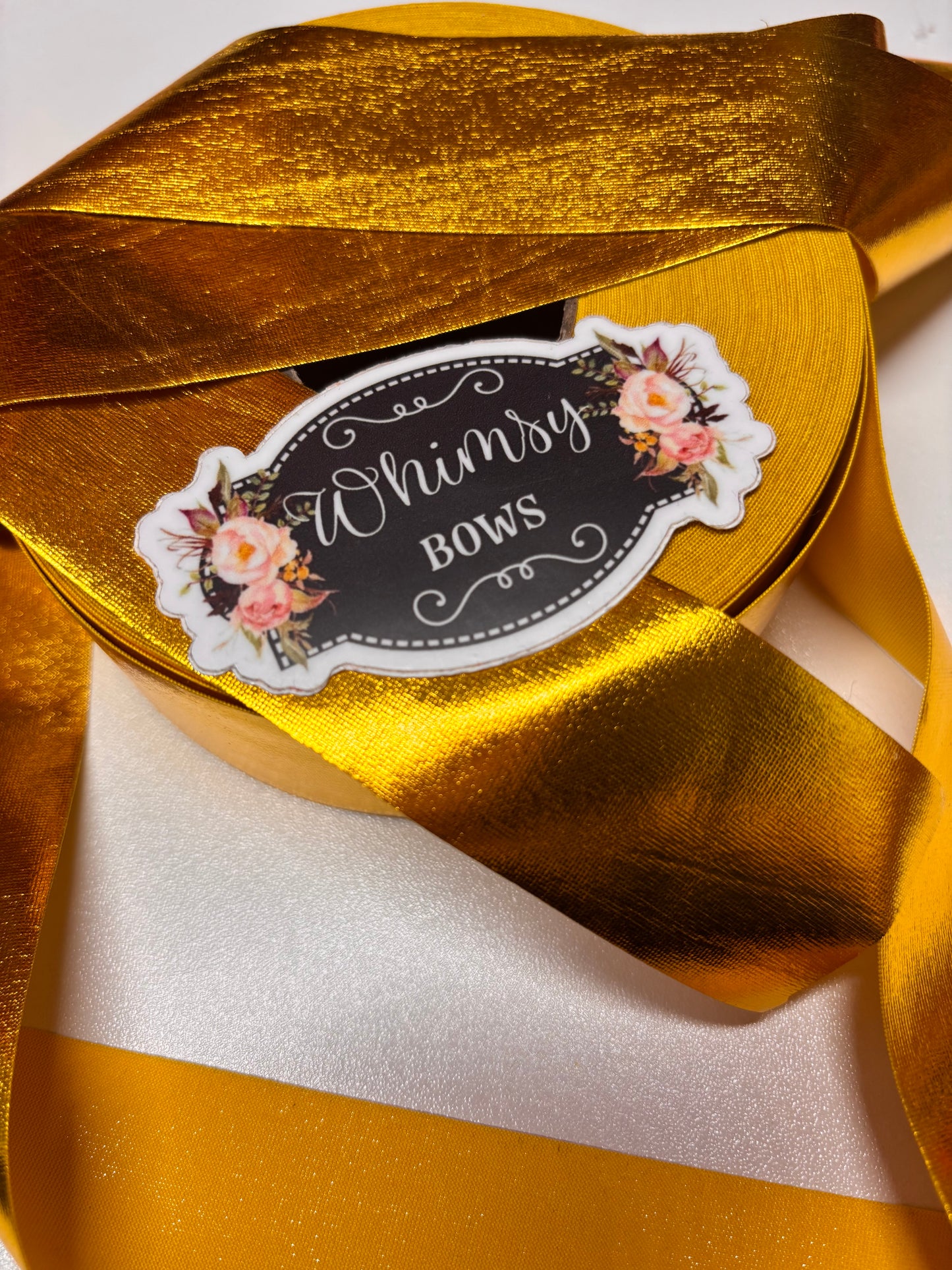 1.5 inch GOLD METALLIC ribbon BIAS 25 yards