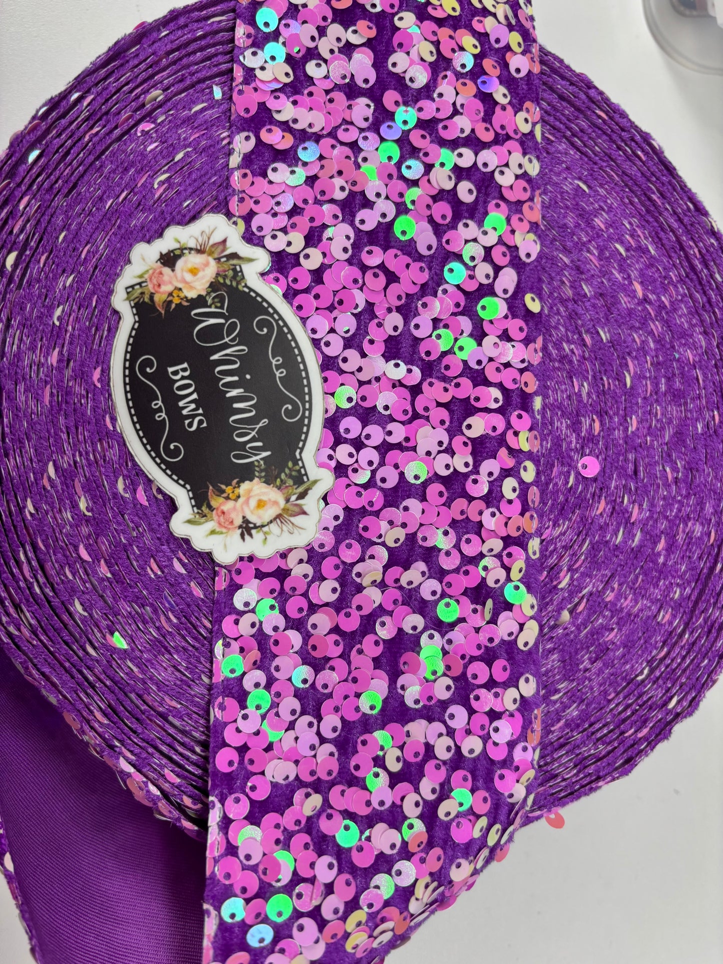 3 INCH SEQUIN LILAC WITH PINK TONES 36 inches***