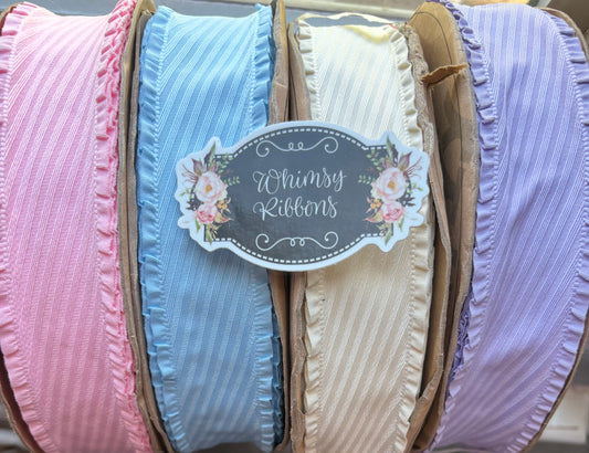 1.5 INCH LIGHT PINK THICKER RUFFLE RIBBON