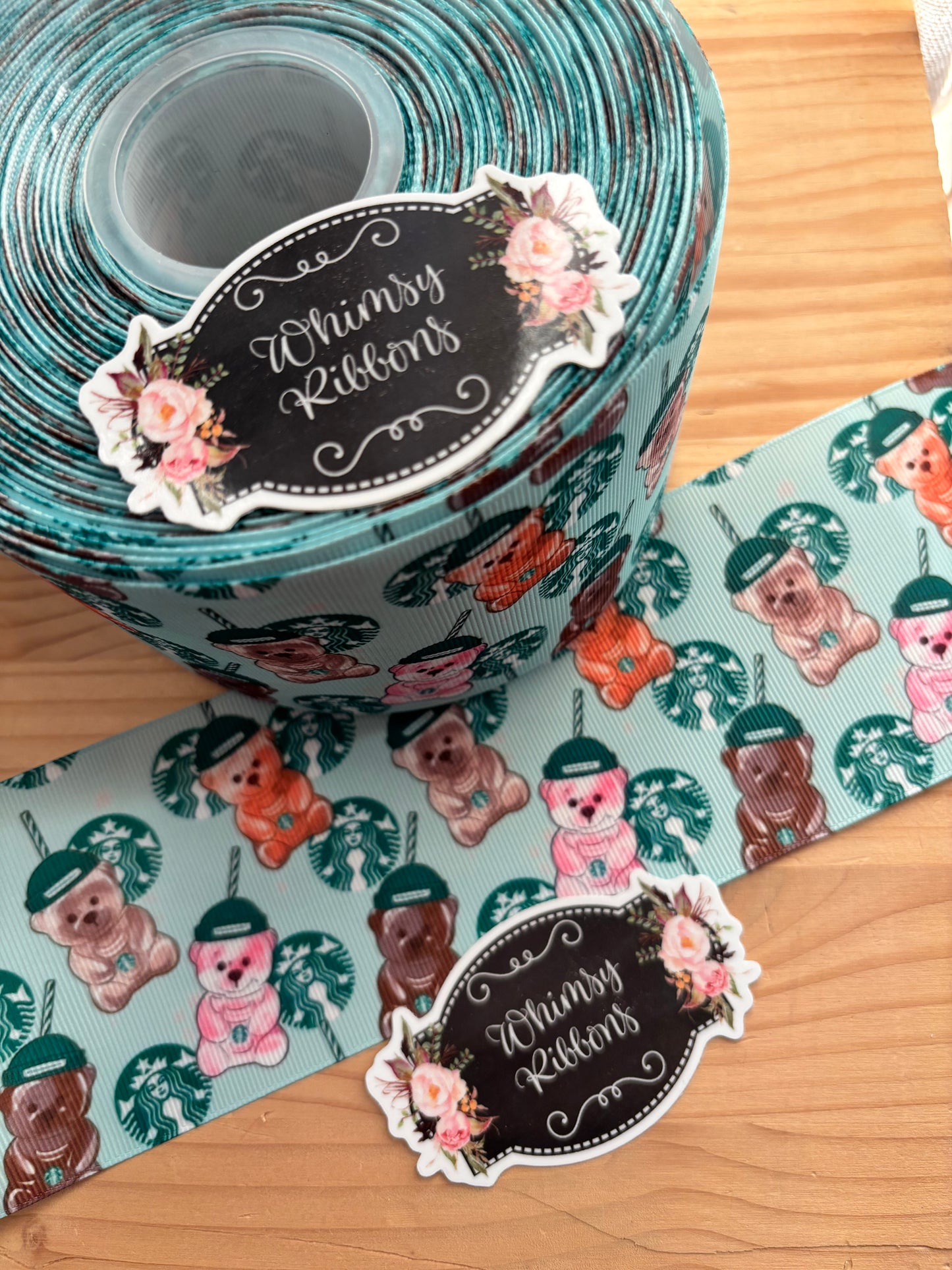 2 INCH - STARBUCKS BEAR COFFEE PRINT - 1 yard