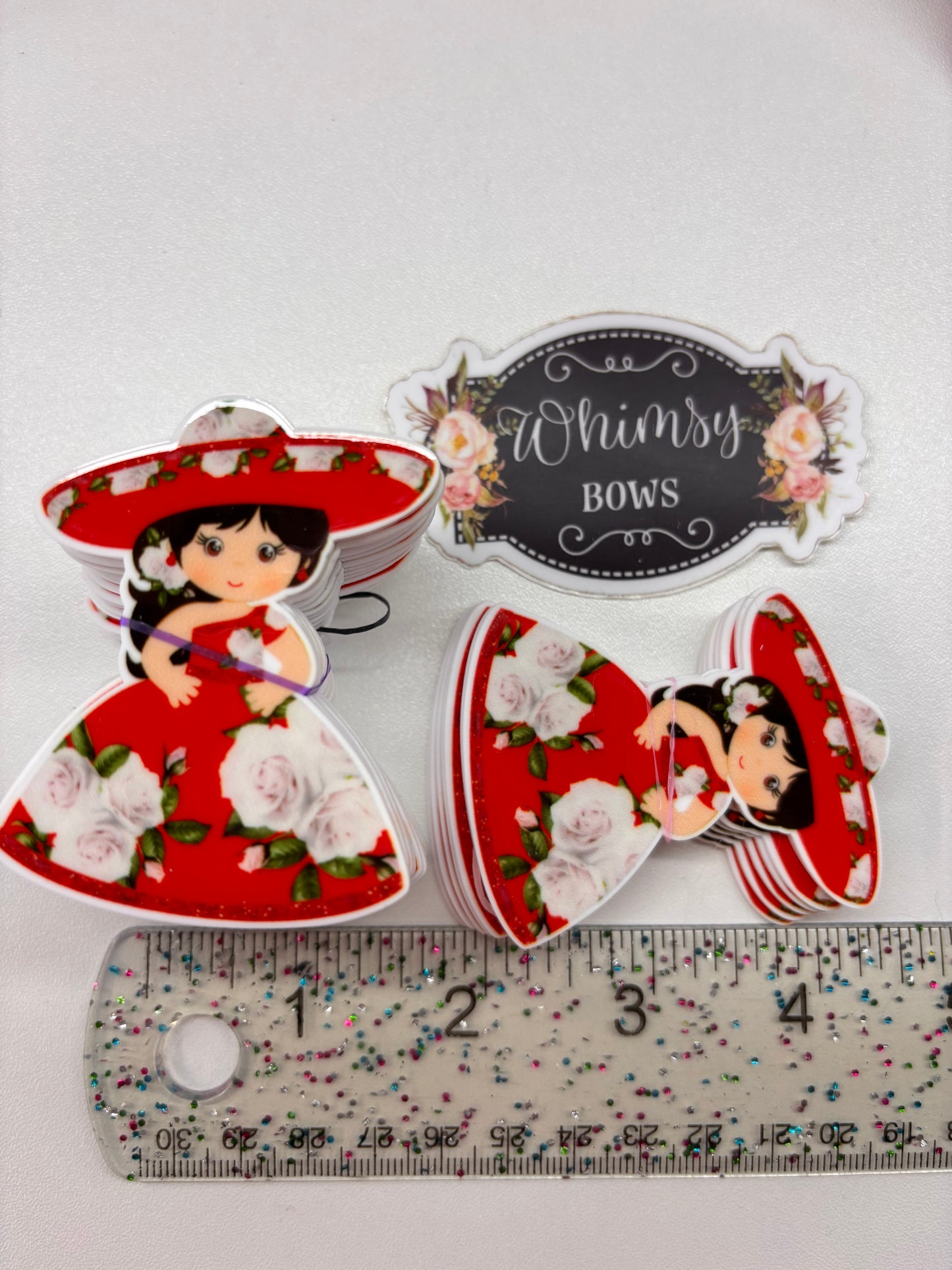 Floral dress girl Large Resin