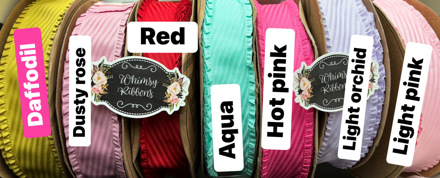 1.5 INCH RED THICKER RUFFLE RIBBON