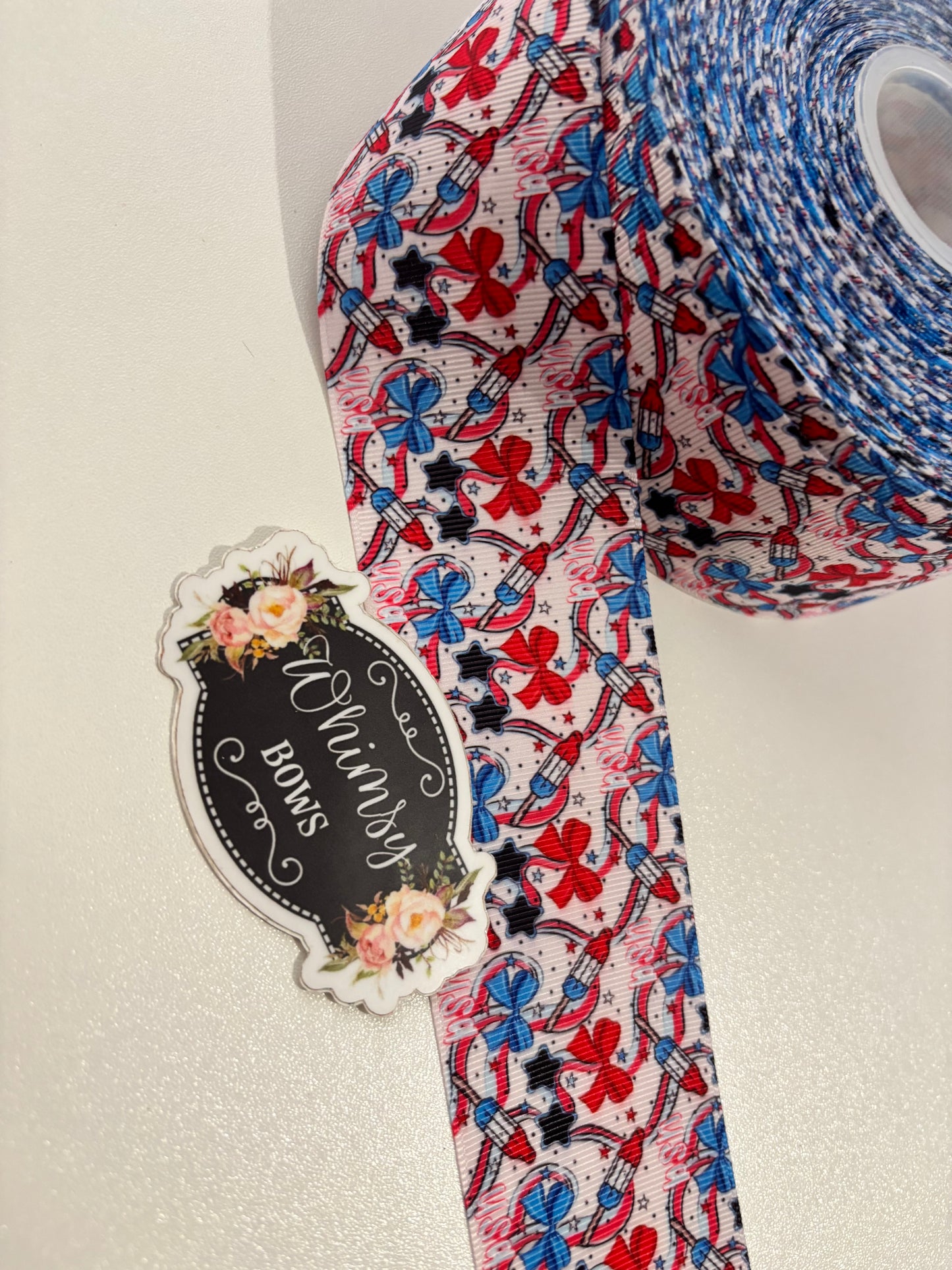 4th OF JULY POPS W BOWS 2 inch Ribbon