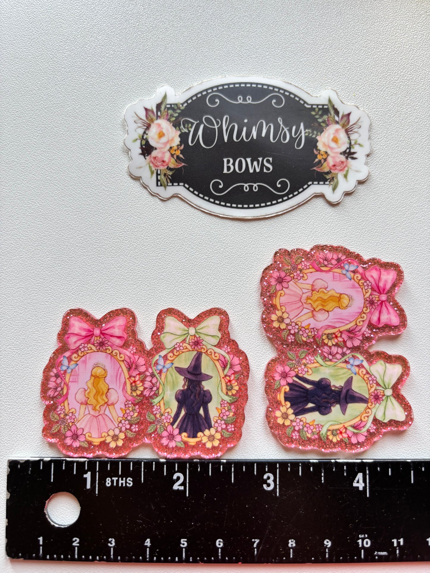 WICKED FLORAL GLINDA ELPHABA MOVIE LARGE GLITTER RESIN