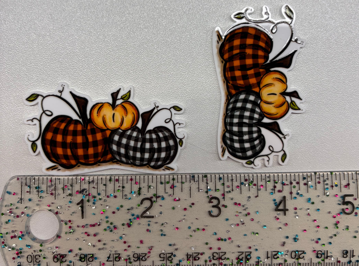 Plaid pumpkins Large Resin