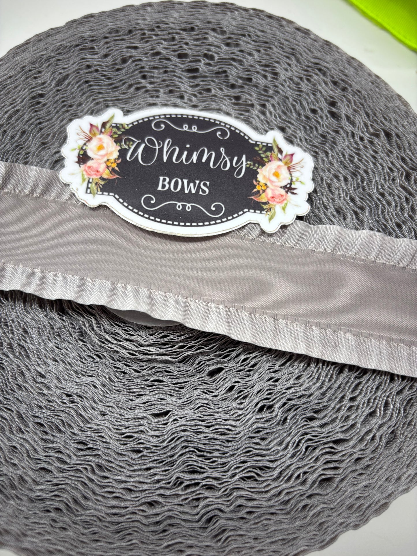 1.6 INCH SATIN RUFFLE GREY