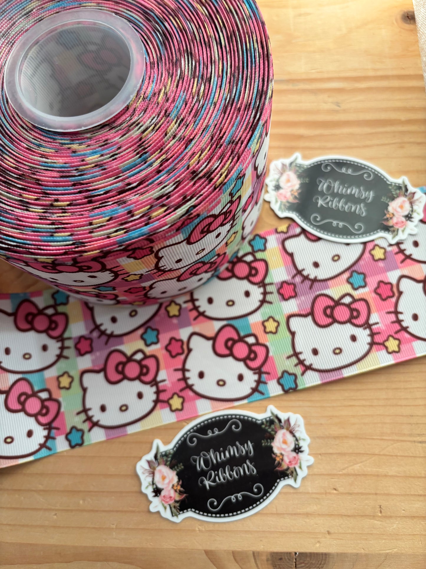 2 INCH - HK KITTY PINK PRINT - 1 yard