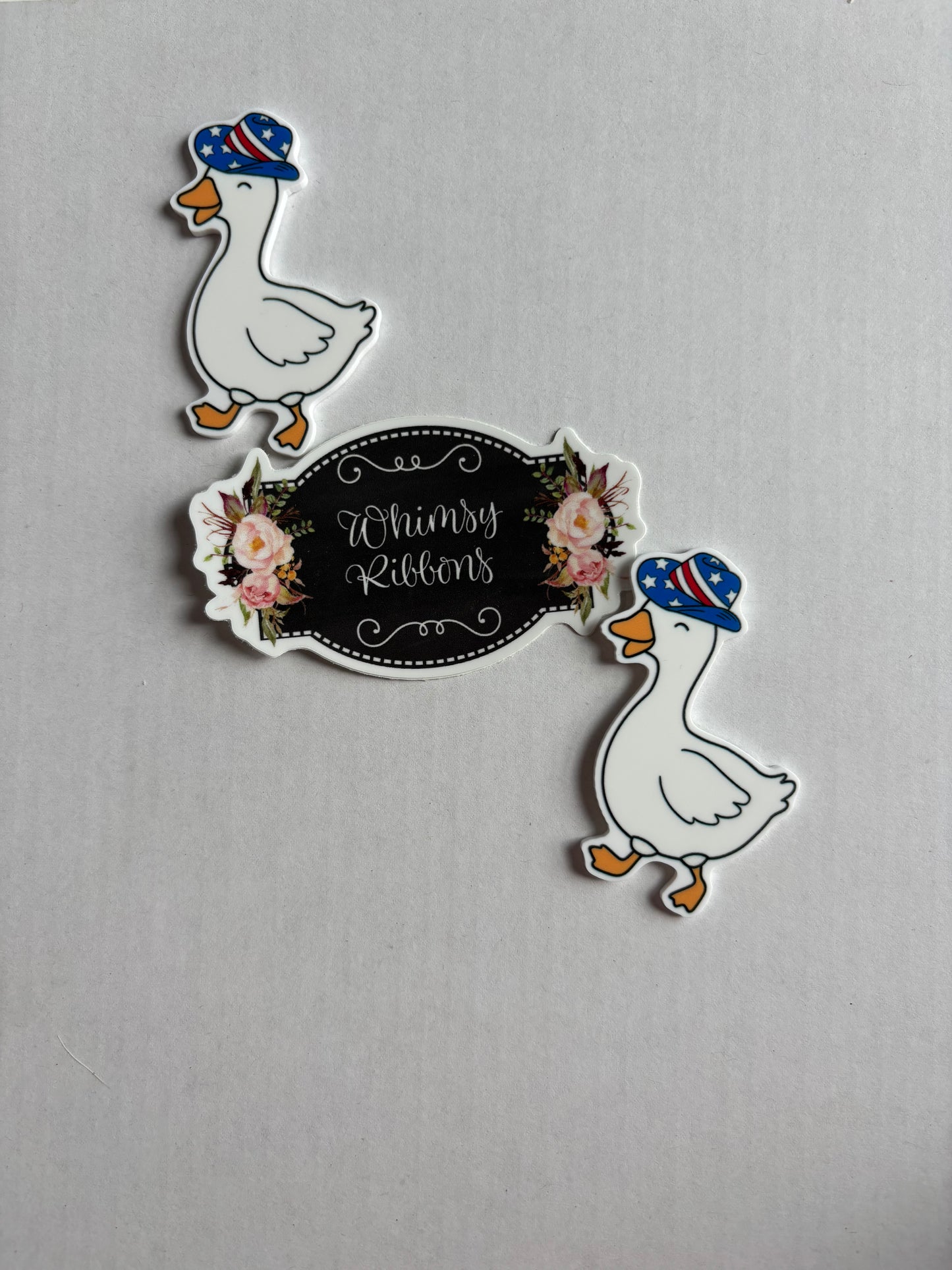 RED WHITE BLUE GOOSE LARGE RESIN