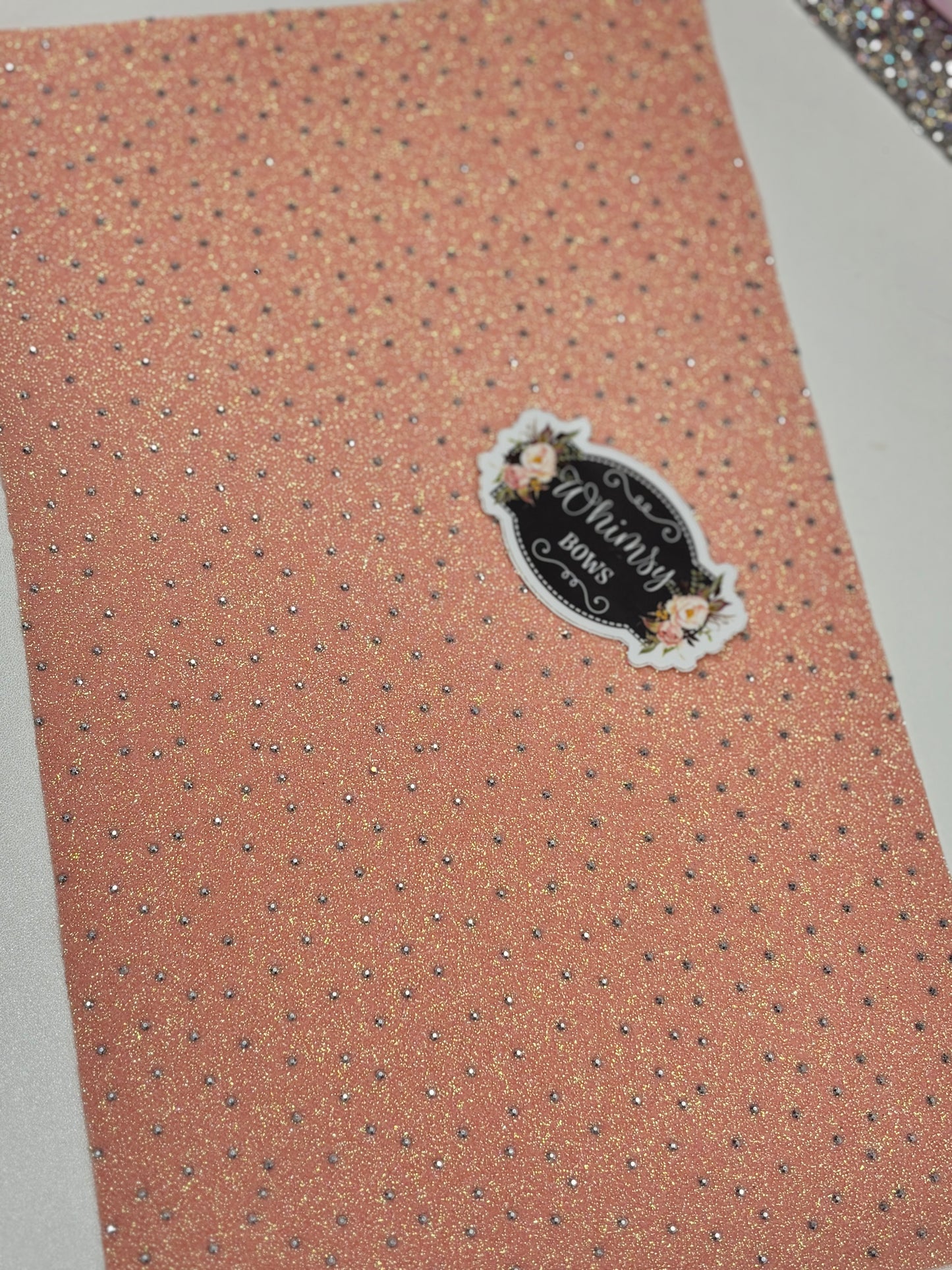 Faux soft sheet Rhinestone CORAL