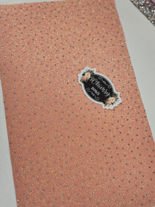 Faux soft sheet Rhinestone CORAL