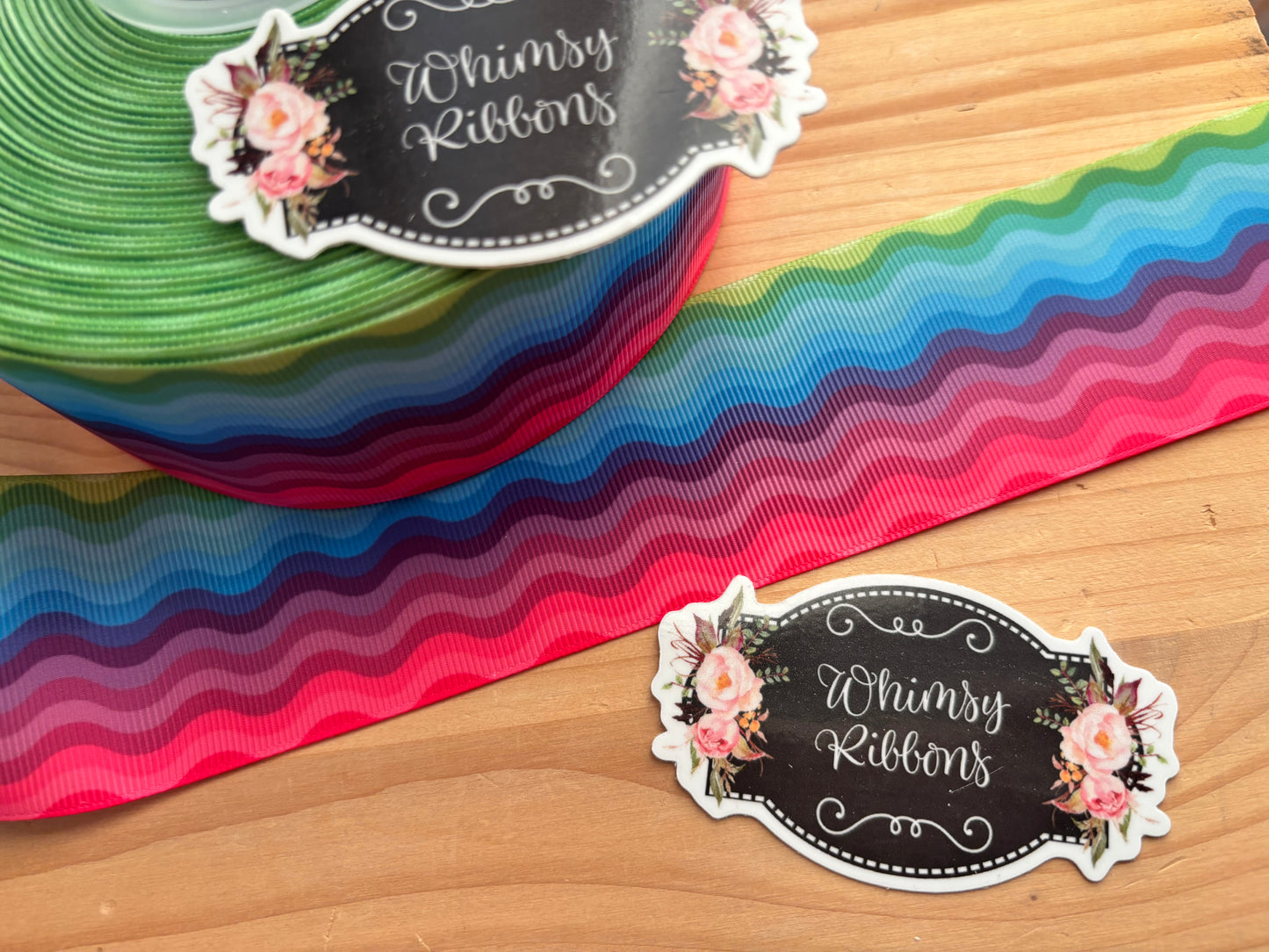 2 INCH -COLORFUL WAVE PRINT - 1 yard