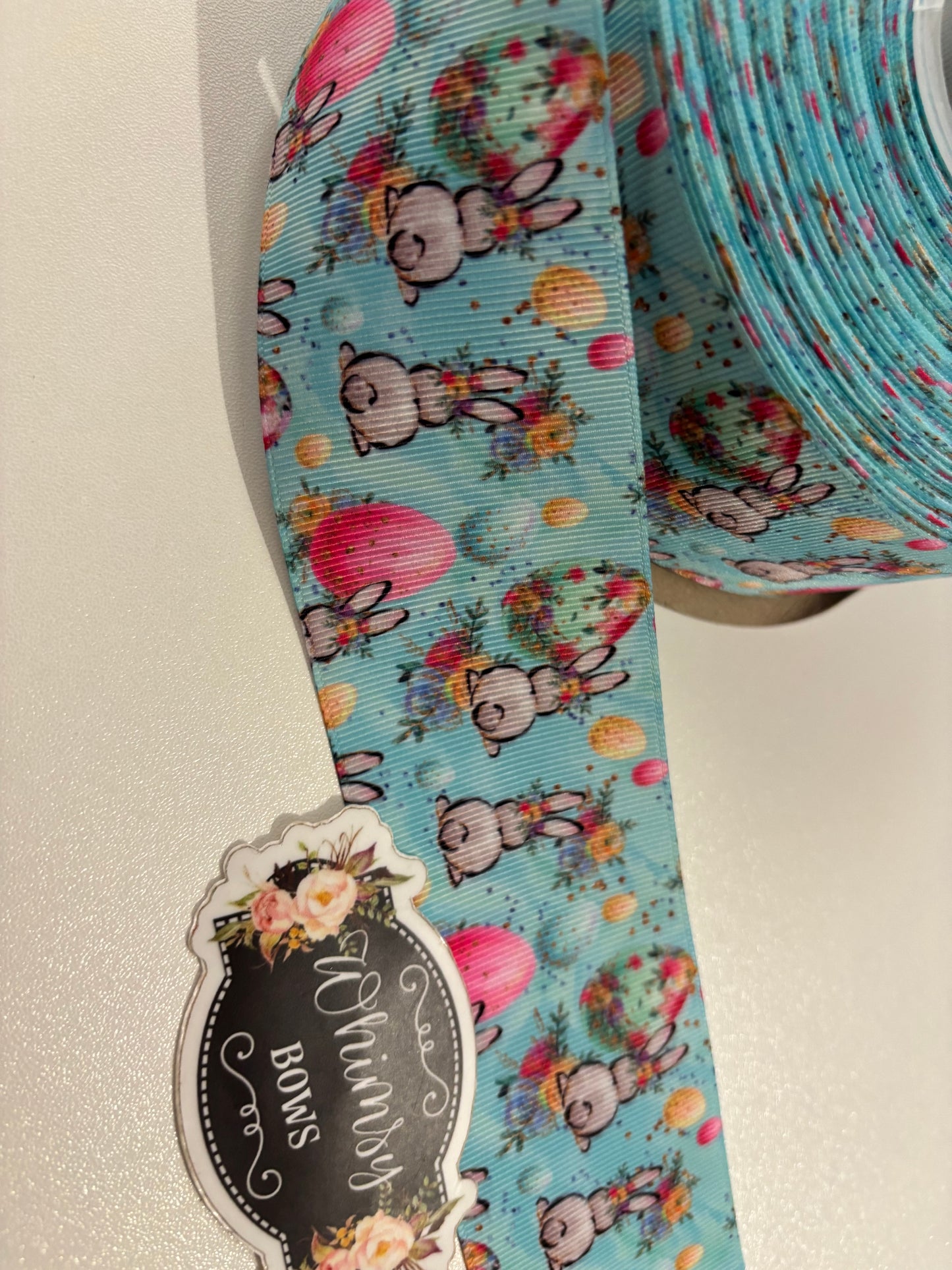 BUNNY W EASTER EGGS 2 inch Ribbon