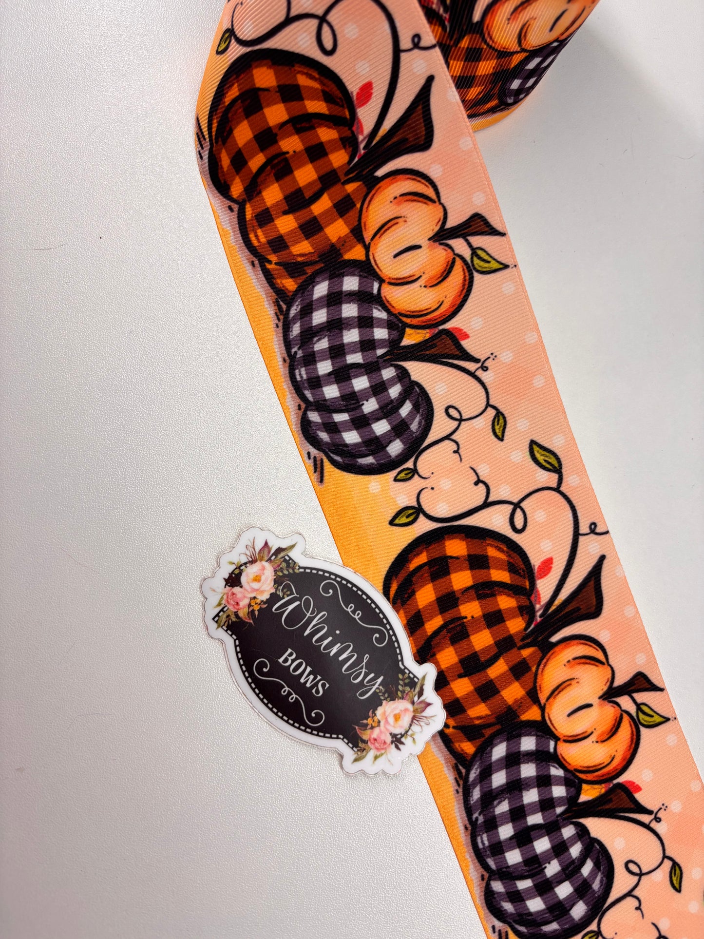 PLAID PUMPKINS 3 INCH RIBBON