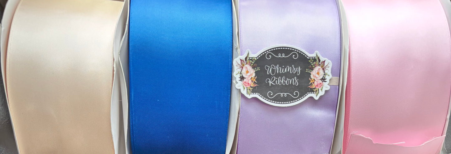 3 INCH LIGHT PINK DOUBLE SIDED SATIN - 2 yard roll- LIGHT PINK ONLY