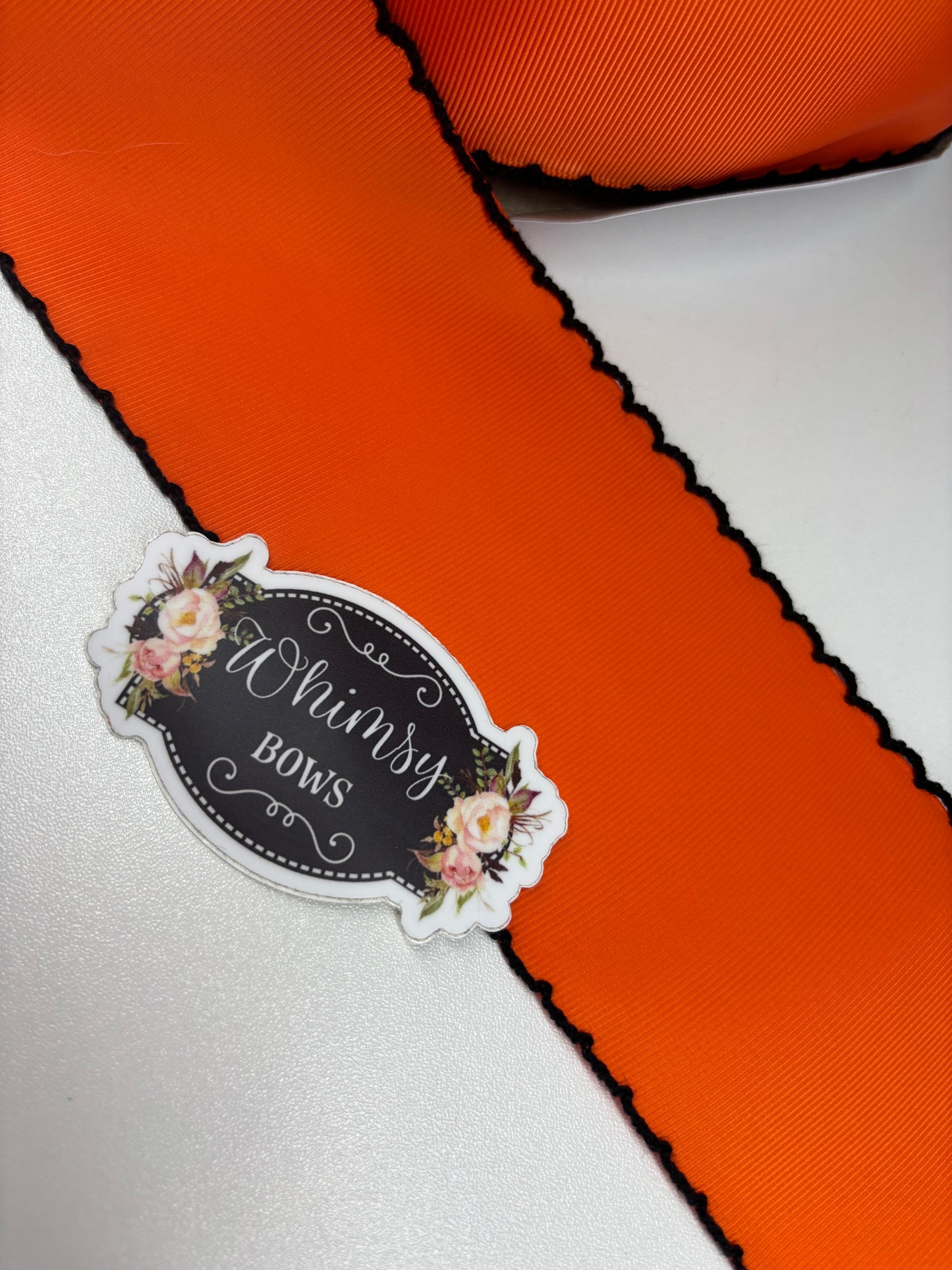 3 INCH ORANGE MOONSTITCH RIBBON