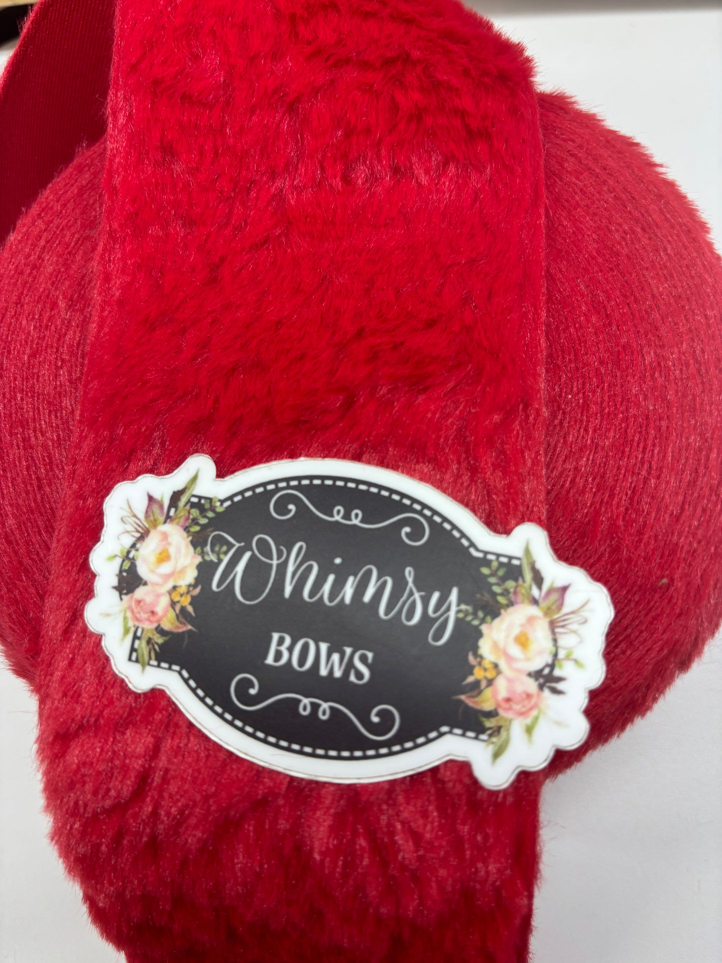 3 INCH FUZZY RIBBON RED