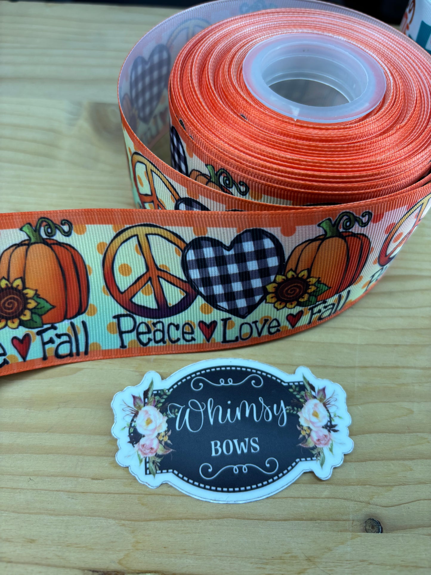 PEACE LOVE FALL 2 inch Ribbon