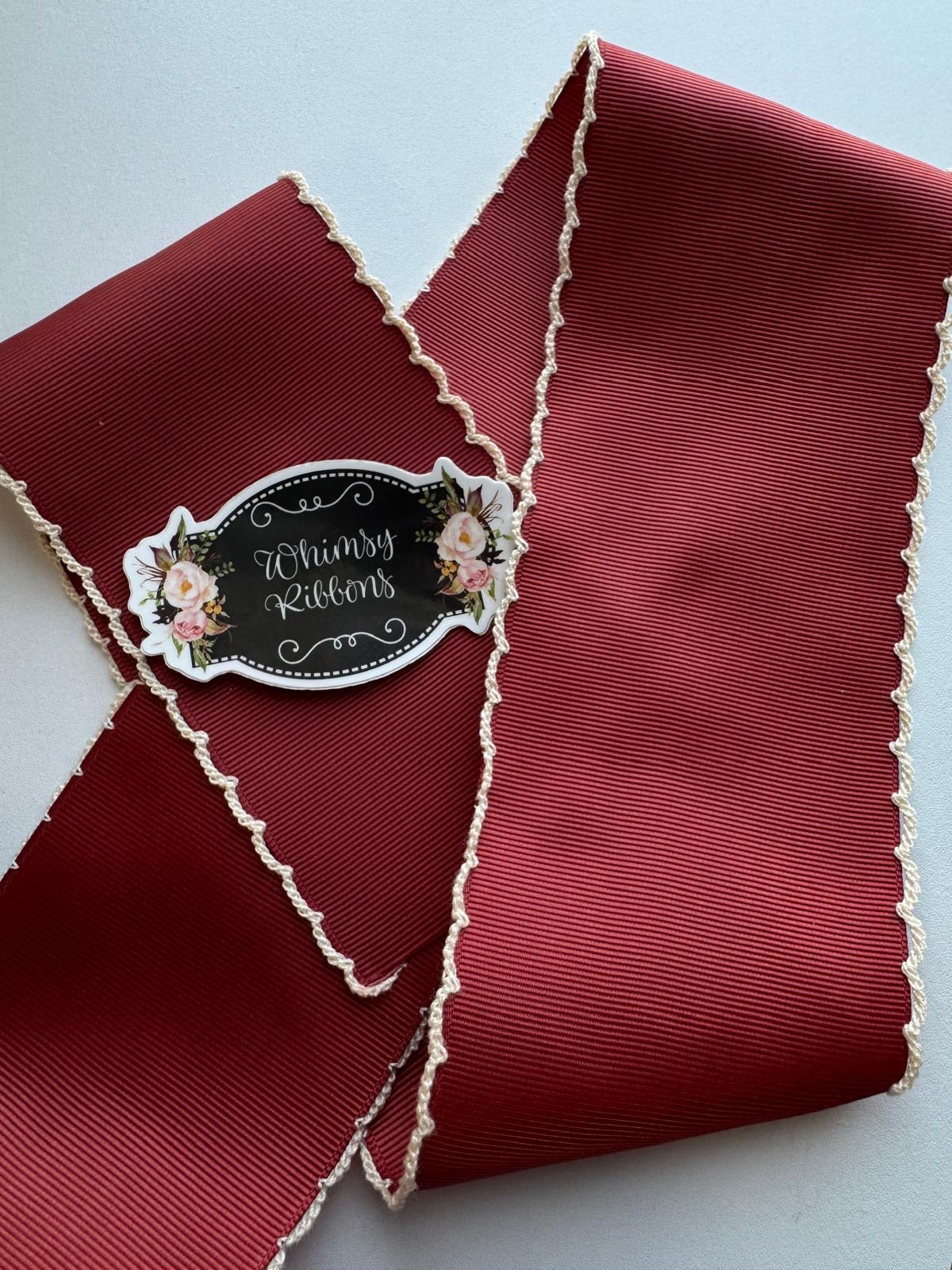 3 INCH MAROON WITH CREAM STITCHING