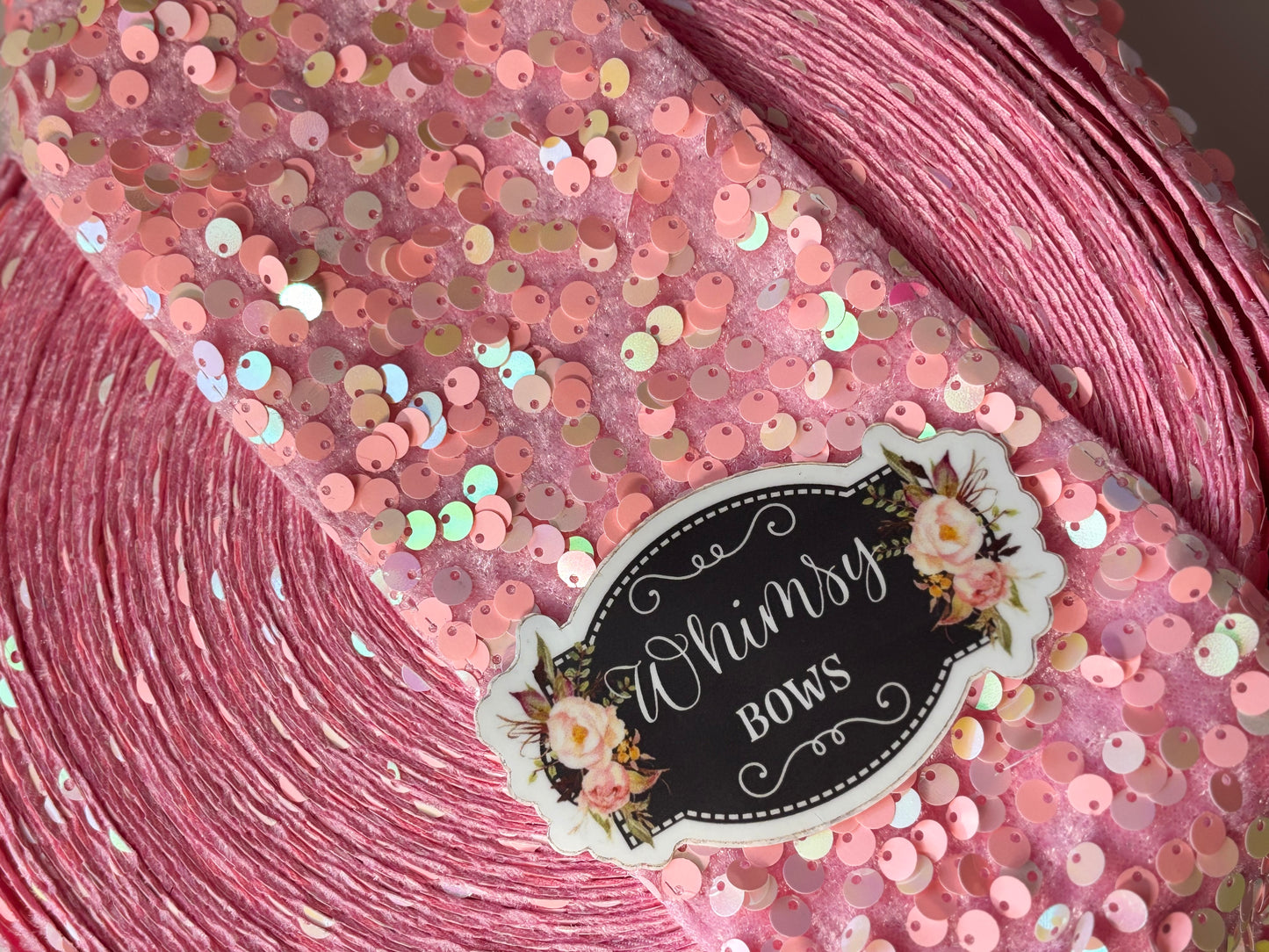3 INCH LIGHT PINK WITH WHITE SEQUIN36 inches