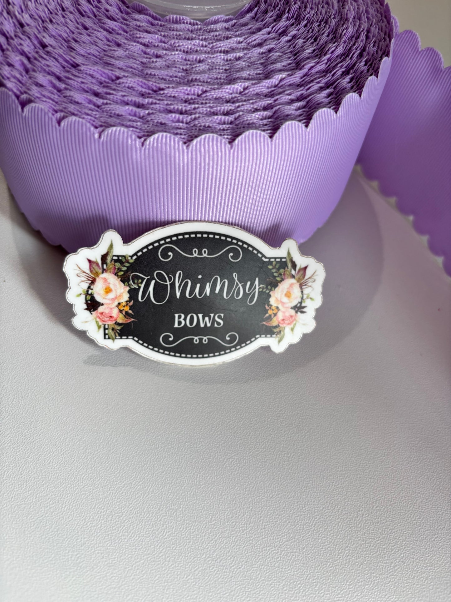 2.25 inch LIGHT ORCHID SOLID GROSGRAIN SCALLOPED TRIM RIBBON