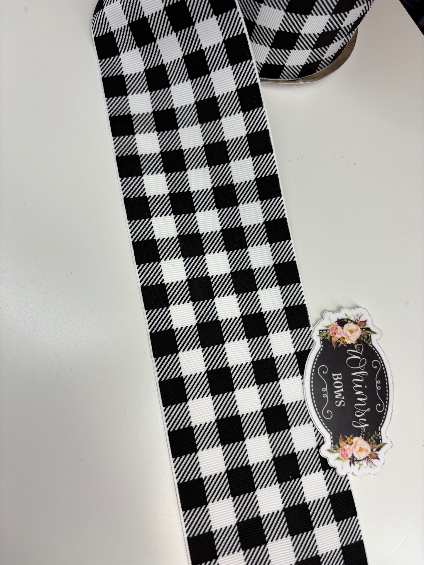 3 INCH BUFFALO PLAID WHITE BLACK