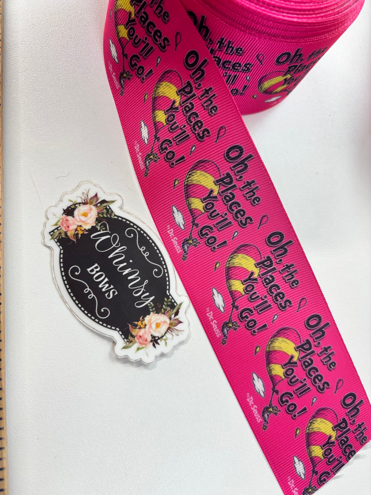 2 Inch OH THE PLACES YOU WILL GO DR SEUSS ribbon