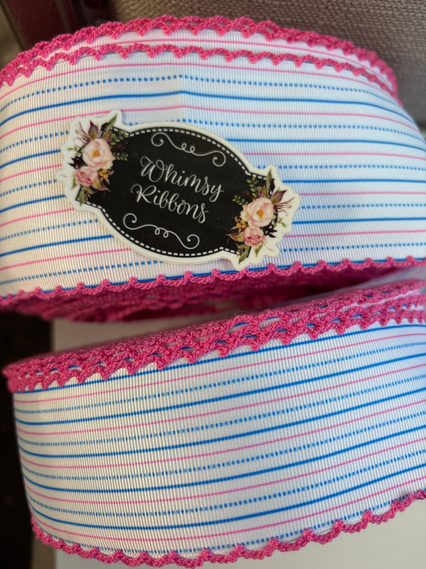 3 INCH NOTEBOOK PAPER W PINK MOONSTITCH RIBBON