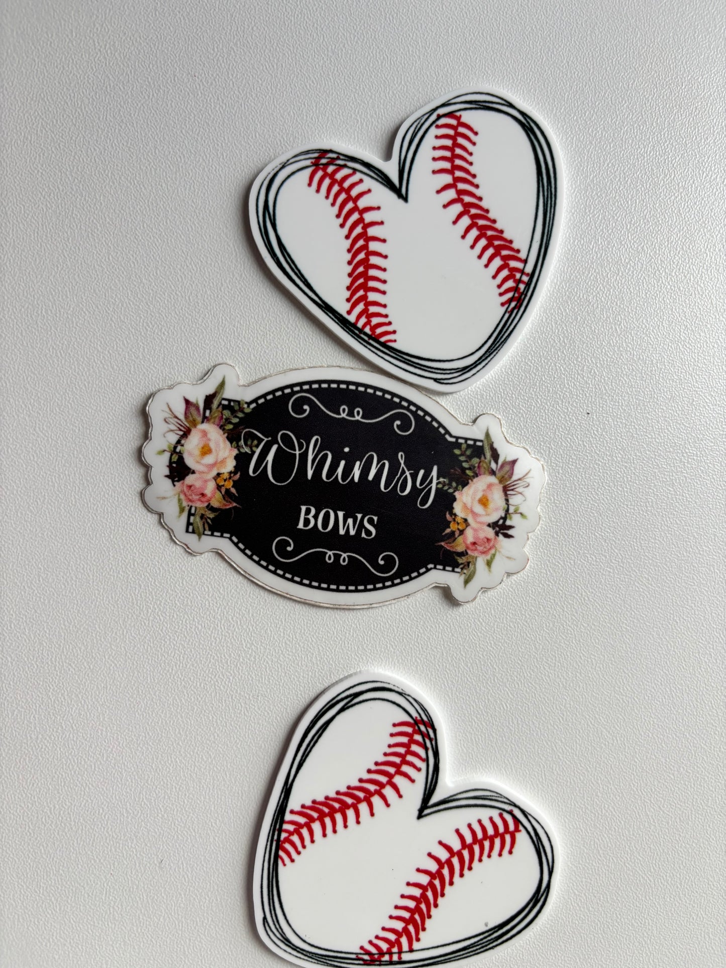 BASEBALL HEARTS LARGE RESIN -