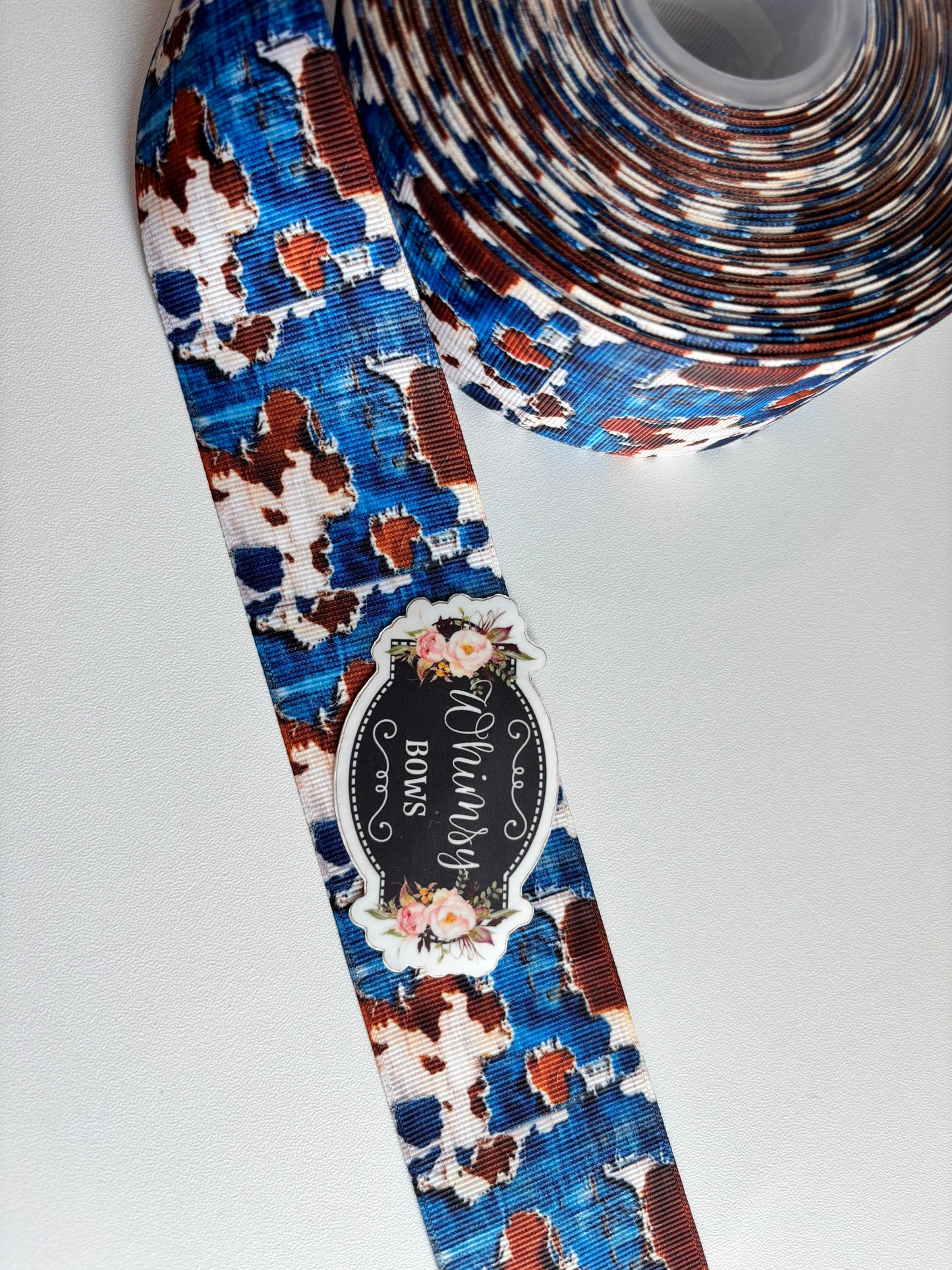 DENIM WITH BROWN COW PRINT 2 INCH