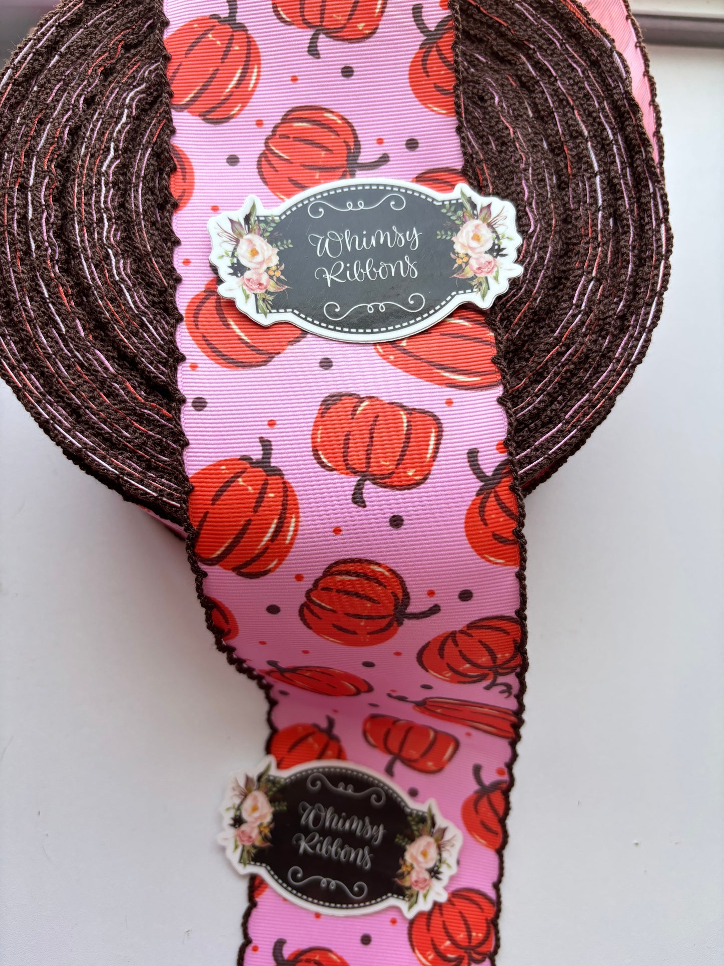 2 INCH PUMPKINS FALL W BROWN STITCHING