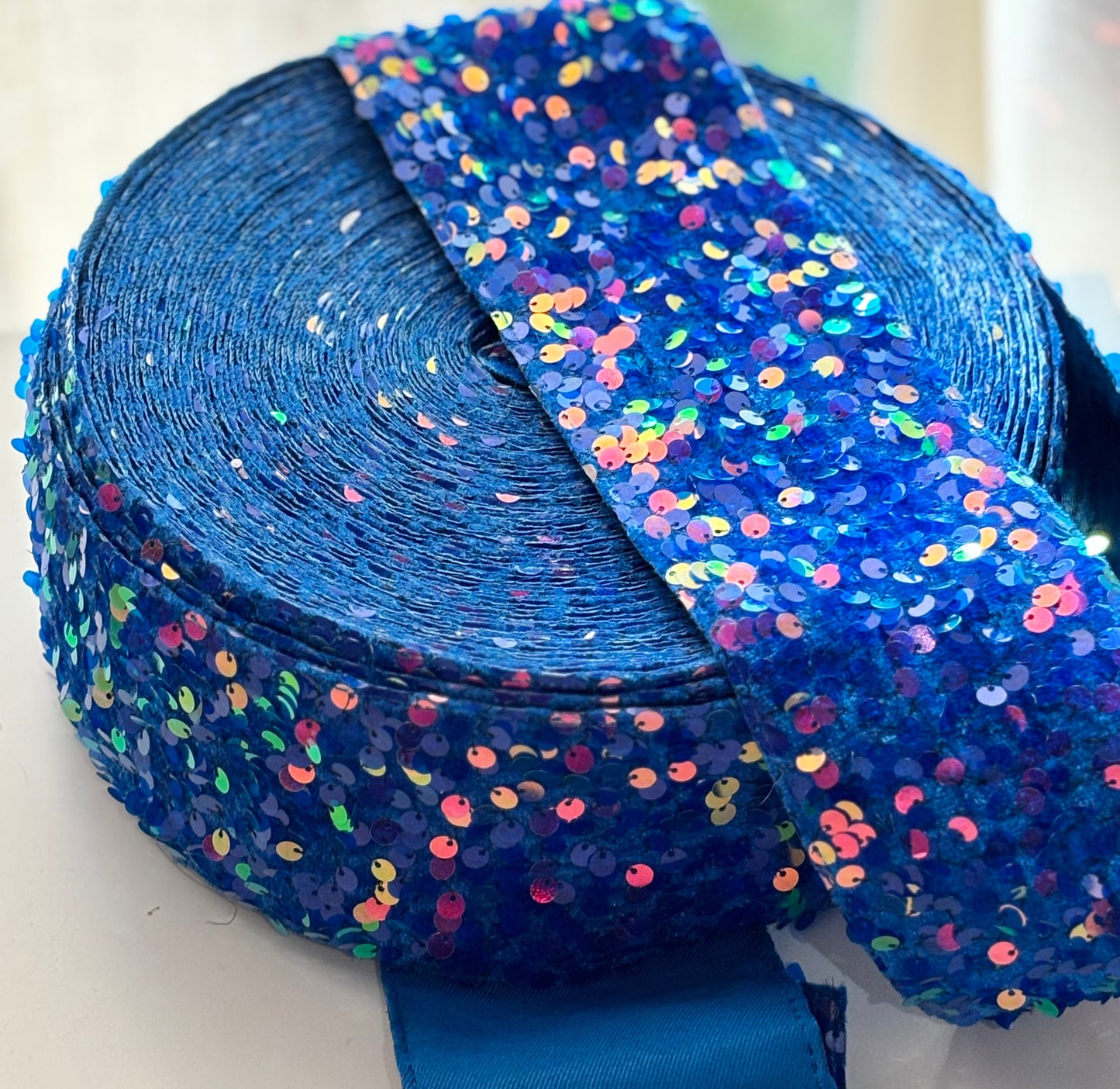 3 INCH SEQUIN ROYAL BLUISH - 1 YARD - lighter than shown