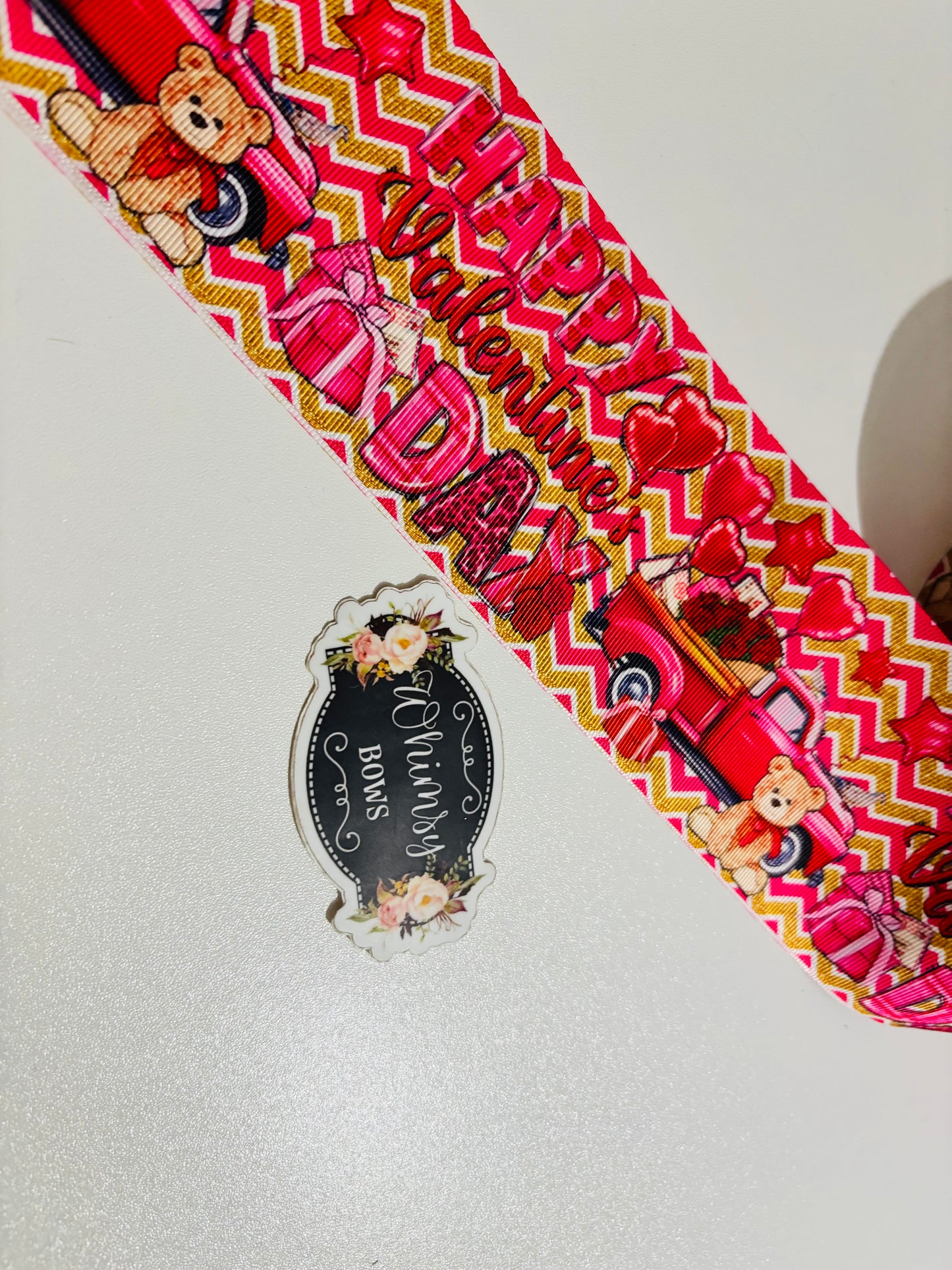 HAPPY VALENTINES DAY TRUCK VALENTINES 3INCH RIBBON