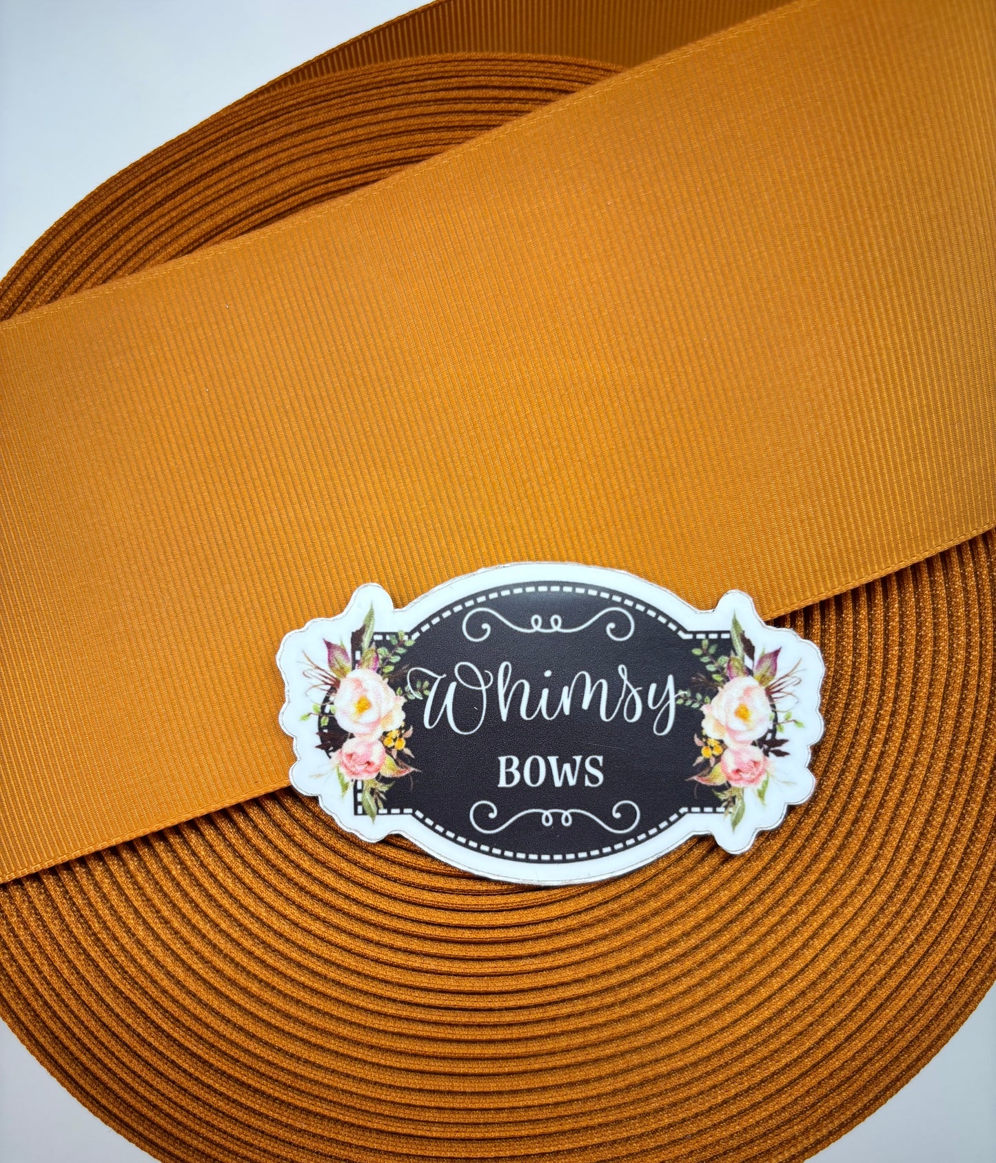 solid 3 inch GINGER grosgrain ribbon - 5 yard roll